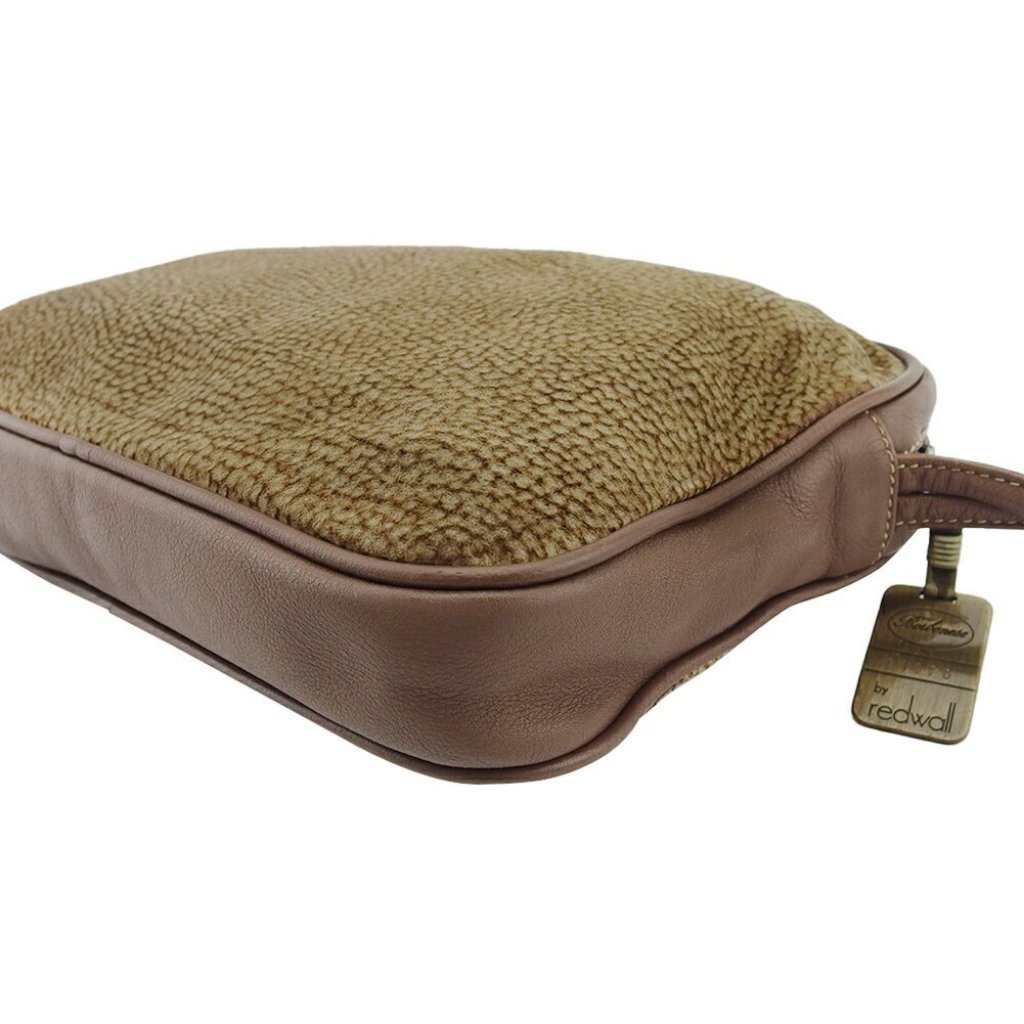 Borbonese Clutch Bag Beige X Brown Women Authentic Secondhand